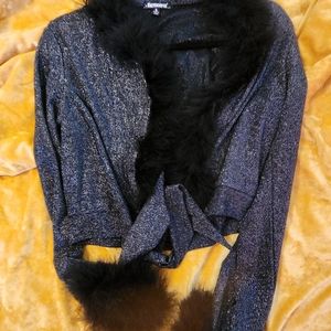 Marabou black sparkly dolls kill top 🖤